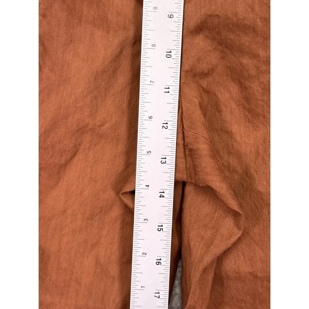 Banana Republic High Rise Straight Utility Pants 8 Womens Stretch Linen Cargo